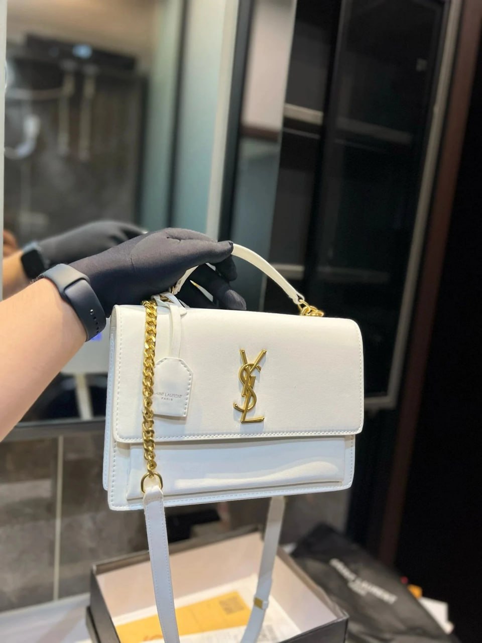 Yves Saint Laurent genuine leather bag Top version -2