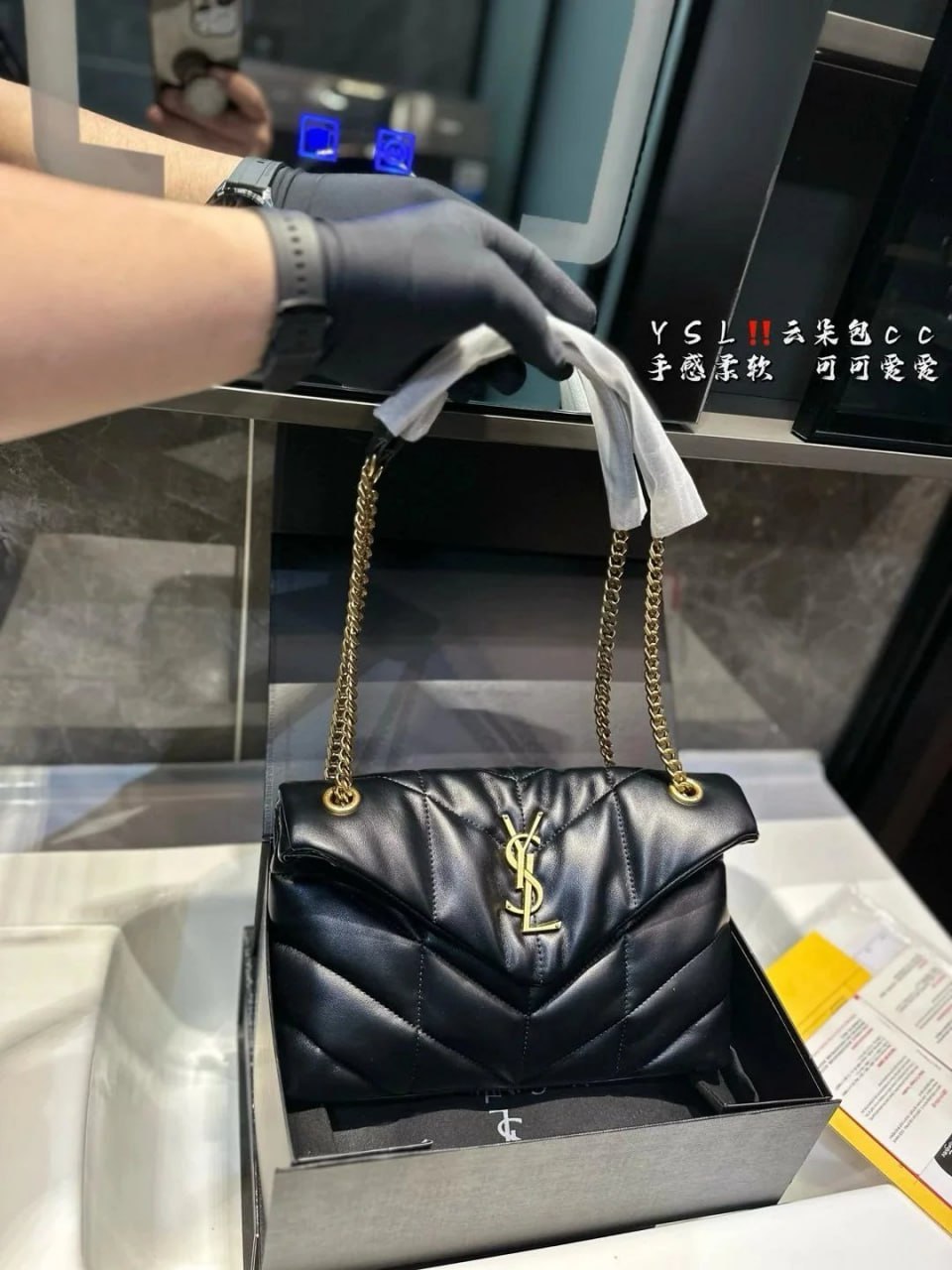 Yves Saint Laurent genuine leather bag Top version -3